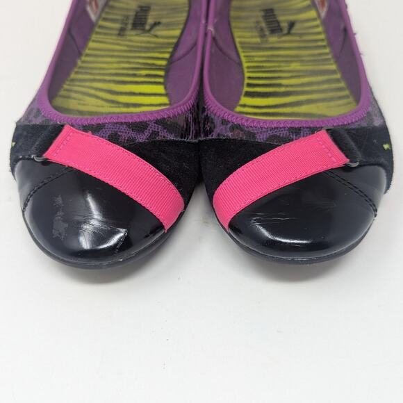 Puma Ballet Flats Puma Sport Lifestyle Bixley Animal Print Shoes Black Size 9 - Picture 3 of 13